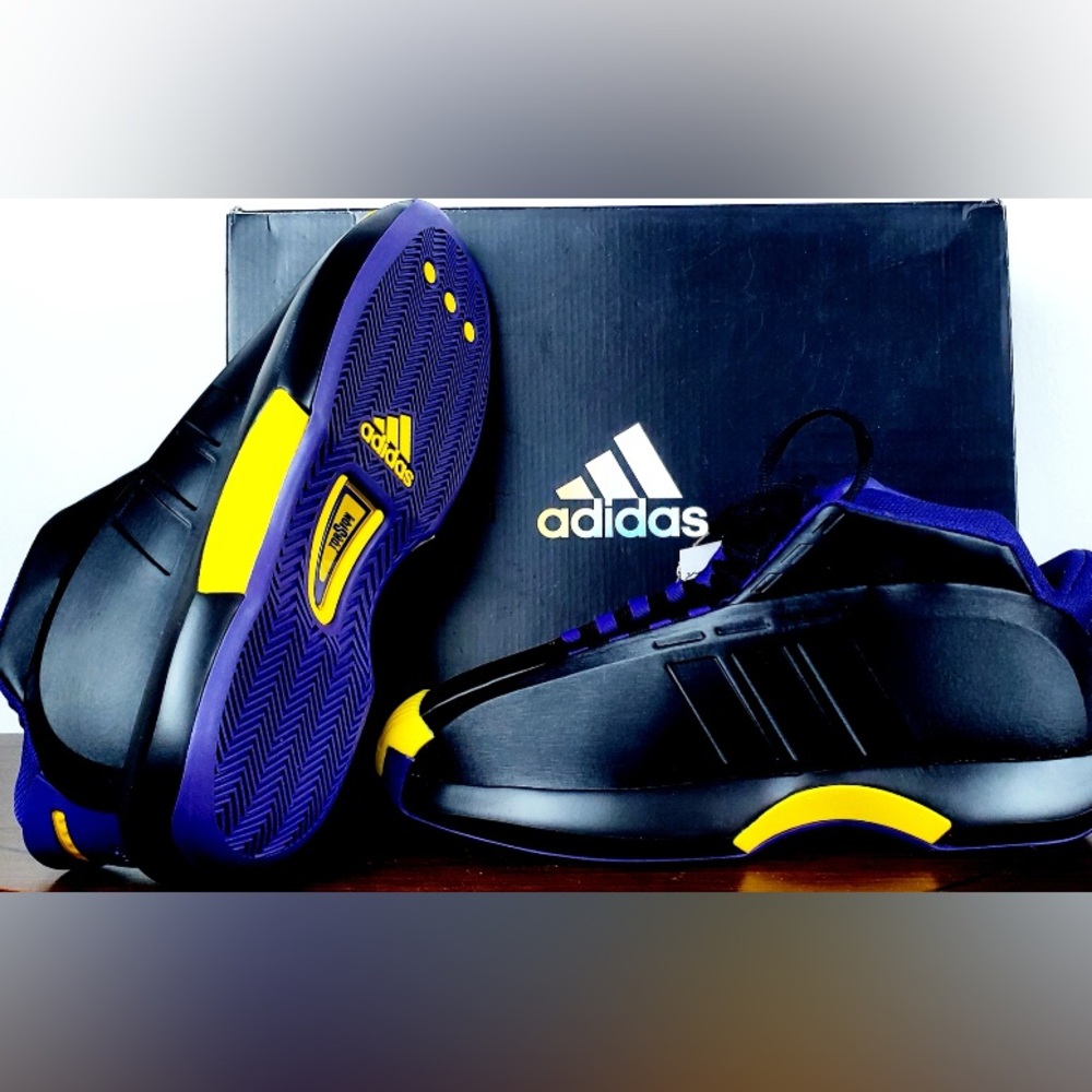 Adidas Kobe Bryant Crazy 1 Lakers Purple Yellow Sneakers Basketball Shoes NWT